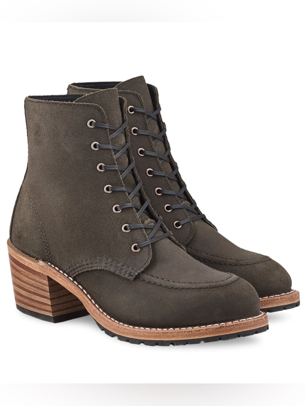 Red Wing Clara 3408 Pewter Acampo Leather Boots 6 Heeled Lace Up MSRP $360 NWOB